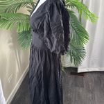 Farm Rio  Puff Sleeve Open Back Midi Dress In Black Size SZ Medium, $289 Photo 11