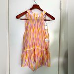 THML  NWT pink, yellow, purple and orange print sleeveless, tie back top M Photo 1