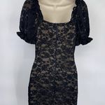 Privy  Milkmaid Dress Womens Medium Black Lace Whimsigoth Witchy Goth Photo 6