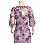 MARCHESA NOTTE Orchid & Rose Embroidered Tulle Cocktail Dress, Purple, 0 (US) Purple Photo 10