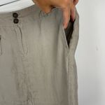 Cynthia Rowley 100% Linen Cargo Skirt Ss 8 Taupe Tan Pockets Photo 3