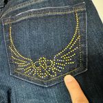 Rock & Republic Kasandra Dark Bedazzled Wings Back Pockets Denim Jeans Size 2 Photo 6