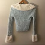 Hello Kitty  X Forever 21 Angel Kitty Cardigan Light Blue White Faux Fur Small Photo 2