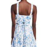 AQUA  Sleeveless Square Neck Blue Toile Crop Top & Midi Tiered‎ Skirt  Size L NWT Photo 2