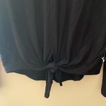 JoyLab Women’s Black Waffle Knit Tie Front Long Sleeve Top Size Small Photo 4