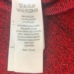 Tahari  Knit Top 1X Red Black Short sleeves Cuffed Thick Warm Business Casual Photo 2