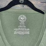 47 Brand Minnesota Wild NHL Hockey T-Shirt Green Striped Sleeve Logo Large C24 Photo 1