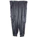 Aerie  Charcoal Grey Satin Cargo Pants Joggers In L Photo 1