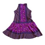 Rebecca Taylor 100% Silk Floral Print Dress Purple Fit N Flare Size 4 Women's Photo 5