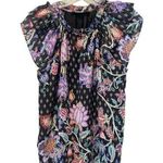 Loft Anne Taylor Lightweight printed top with flutter sleeves.SMALL Photo 0