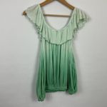 Free People Cora Lee Women's Medium Ombre Green Sleeveless Ruffle Trim Top Photo 1
