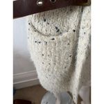 En Creme Anthropologie chunky bell sleeve sweater S/M fuzzy metallic winter cozy White Photo 2