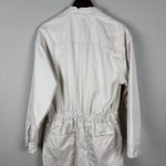 Levi's  Utility Jumpsuit Coveralls Women Large Cream Long Sleeve Button Drawstring Photo 4