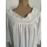 Blue Island  Off The Shoulder 3/4 Sleeve Mini Lace Trim Cover-Up Dress White Sz M Photo 4