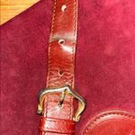 Cartier Vintage  Burgundy Suede Bag w/ Leather Trim & Logo Emboss Crossbody Photo 9