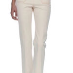 ZARA High Waist Mini Flare Jeans Beige Cream Raw Hem 10 Preppy Boho Patch Pocket Photo 0