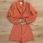 ZARA - Co-ordinated Skort & Crop Blazer Set in Orange Photo 0