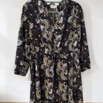MELLODAY gray paisley print Long Sleeve Dress sz 1X Photo 0