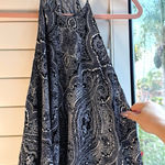 ZARA  boho paisley halter neck swing crop top in black & white size xs Photo 0