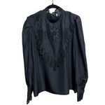 ROHE Magalie Silk Black Blouse NWT Sz. 40 (US 8/L) Size L Photo 6
