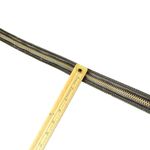 Michael Kors Black Leather Belt Gold Buckle Zipper Detail Women Size L FLAW Photo 11