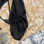 Princess Polly Isabella Silky Tie Front Crop Top Black Ruched Side/Sleeve US 4 Photo 5