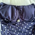 Land’s End Navy Polka Dot Tankini Swimsuit Top Blue Size 12 Photo 3