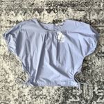 Madewell New  Embroidered Poplin Puff-Sleeve Cutout Crop Top Photo 4