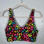 Goldsheep Women M Rainbow Animal Print Sports Bra Top U Front Back No Wire Pink Size M Photo 0