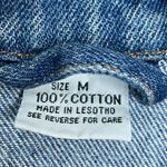 Vintage Jean Jacket Cropped Women Medium Wash Zipper Front Trucker Cotton Denim Blue Photo 7