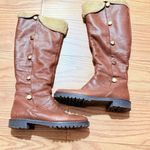 Michael Kors Brown Leather Tall Riding Boots Faux Fur Lined Size 6.5 Photo 0