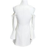 Alexis Bell Sleeve Mini Dress Women’s Size XS White Cold Shoulder Blazer Style Photo 7