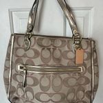 Coach  vintage Tote Purse Signature C Beige Light Khaki/Tan/Cream Y2K Photo 0