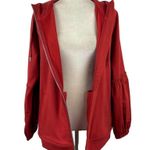 Athleta  On My Way Triumph Hoodie Full Zip Size Medium Currant Red 798347 Photo 7