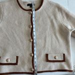 Ann Taylor faux suede trim sweater jacket beige size XL Photo 10