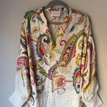VICI IVI COLLECTION Tunic Silk Blouse Paisley Power in Ivory Photo 3
