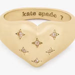 Kate Spade “My Precious Heart” Signet Ring Gold | Size 7 | NWT Photo 0