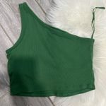 PINK - Victoria's Secret  One-Shoulder Green Crop Top Photo 1