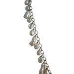 Vintage Sterling Silver Baroque Pearl Y Drop Necklace Collar Estate Adj 17" READ Photo 2