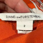 Diane Von Furstenberg  NAIRA ORANGE WHITE SLEEVELESS SILK SHORT DRESS 2 Photo 6