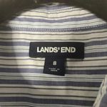 Lands End Blue and White Striped Shirt Dress Classic Business Office Size 8 Photo 6