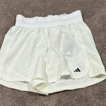Adidas  White Hyperglam Pacer Shorts SIZE XS Photo 0