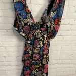Slate + Willow Black floral sleeveless layered plunge mini dress Small garden Photo 2