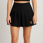 Nike Rare Vintage Black And White Pleated YTennis Skirt With Plaid Crested Logo Photo 0