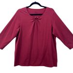 Denim And Co Womens Tunic Blouse Size L Wine Fall Modern Twist Classic Silhoutte Red Size L Photo 0