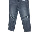 American Eagle  Gray Distressed Mom Jeans Size 10 short Photo 2