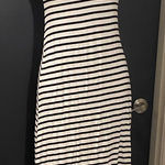 Mango 💜 NWT  Black and White Striped Maxi Tank Dress Photo 0