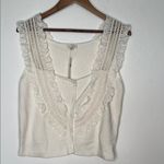 Anthropologie Pilcro lcro Crafted Bib Sweater Tank Cream Size Large NWT Photo 1