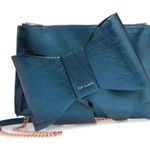 Ted Baker ππ Aliysa Bow Clutch or Mini Crossbody Mid Green Metallic NWT Photo 0