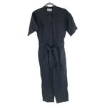 Everlane  The Fatigue Short-Sleeve Jumpsuit Crop Belted Organic Cotton Black 0 Photo 4